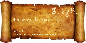 Bocskay Ákos névjegykártya