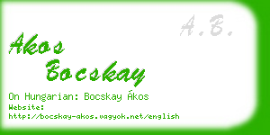 akos bocskay business card